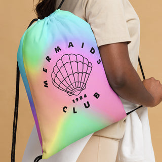 Mermaids Club Laundry Beach Hologram Pastel Drawstring Bag Drawstring bag Berry Jane™