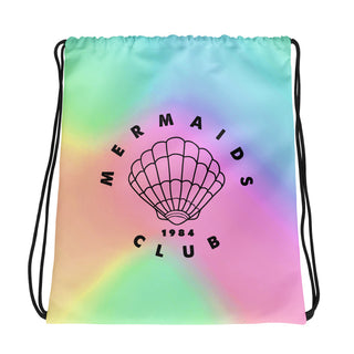 Mermaids Club Laundry Beach Hologram Pastel Drawstring Bag Drawstring bag Berry Jane™