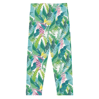 Baby Toddler Kids UPF 50 Swim Leggings - Tropiical Hawaiian Leaf Kids Swim Leggings Berry Jane™