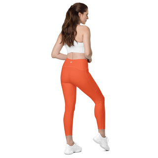 High Waist 7/8 Leggings with pockets - Orange - Plus Sizes Leggings Berry Jane™