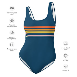 Berry Jane Beachwear Women's 70s Vintage Stripe One-Piece Swimsuit one piece swimsuit Berry Jane™