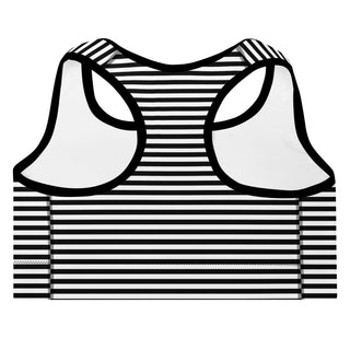 Women's Black & White Padded Sports Bra Swim Top Activewear Berry Jane™