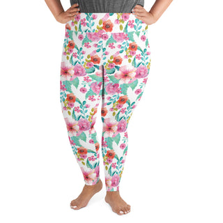 Womens Plus Size Swim Leggings UPF 50 Surf Paddle Board, Maui Floral Swim leggings Berry Jane™