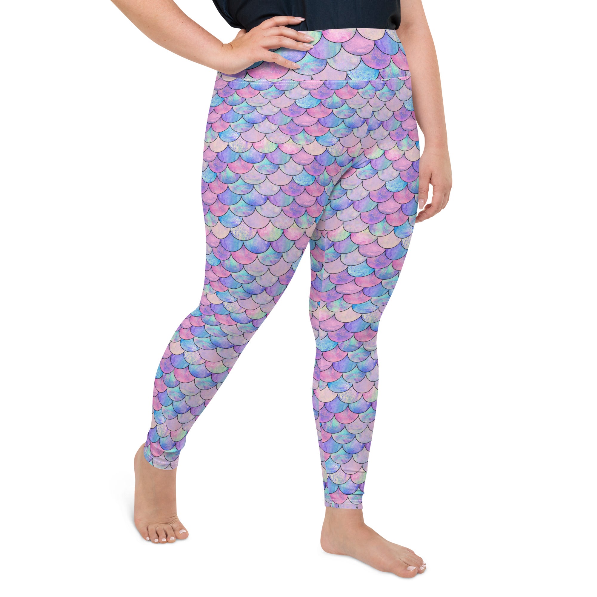 Plus Size Super Soft Tropical Printed Leggings One Size Fits Most