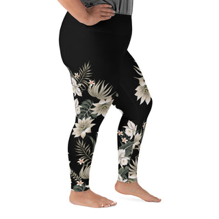 Plus Size Swim Leggings Paddleboard, Surf 2XL-6XL - Hawaiian Lily Swim leggings Berry Jane™
