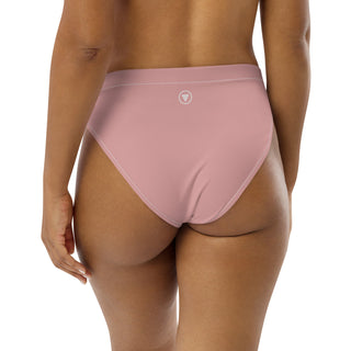 High-Waist Bikini Bottom, Blush Pink Vintage Tropical Floral Berry Jane™