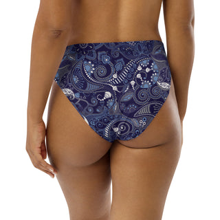 High Waist Bikini Bottom -Blue Paisley Swimsuit Bottoms Berry Jane™