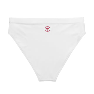 Women's Recycled High-Waist Cheeky Bikini Bottom, White Swimsuit Bottoms Berry Jane™