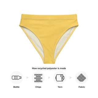 yellow high waist bikini bottoms, Berry Jane swimwear, recycled fabric
