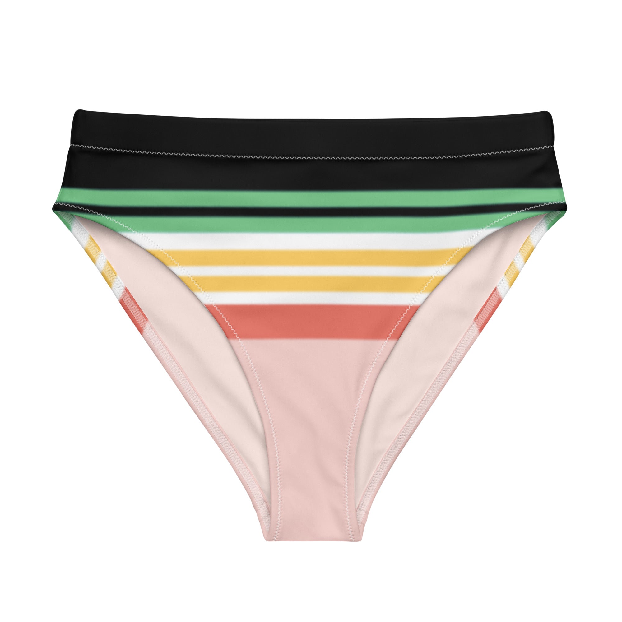High Waisted Cheeky Bikini Bottom - Vintage Hawaii Stripes – Berry Jane™
