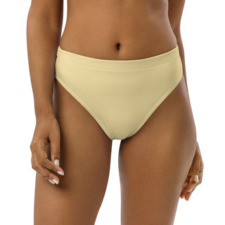 70s Vintage Stripes Eco-Recycled High Waist Cheeky Bikini Bottom, Mellow Yellow Swimsuit Bottoms Berry Jane™