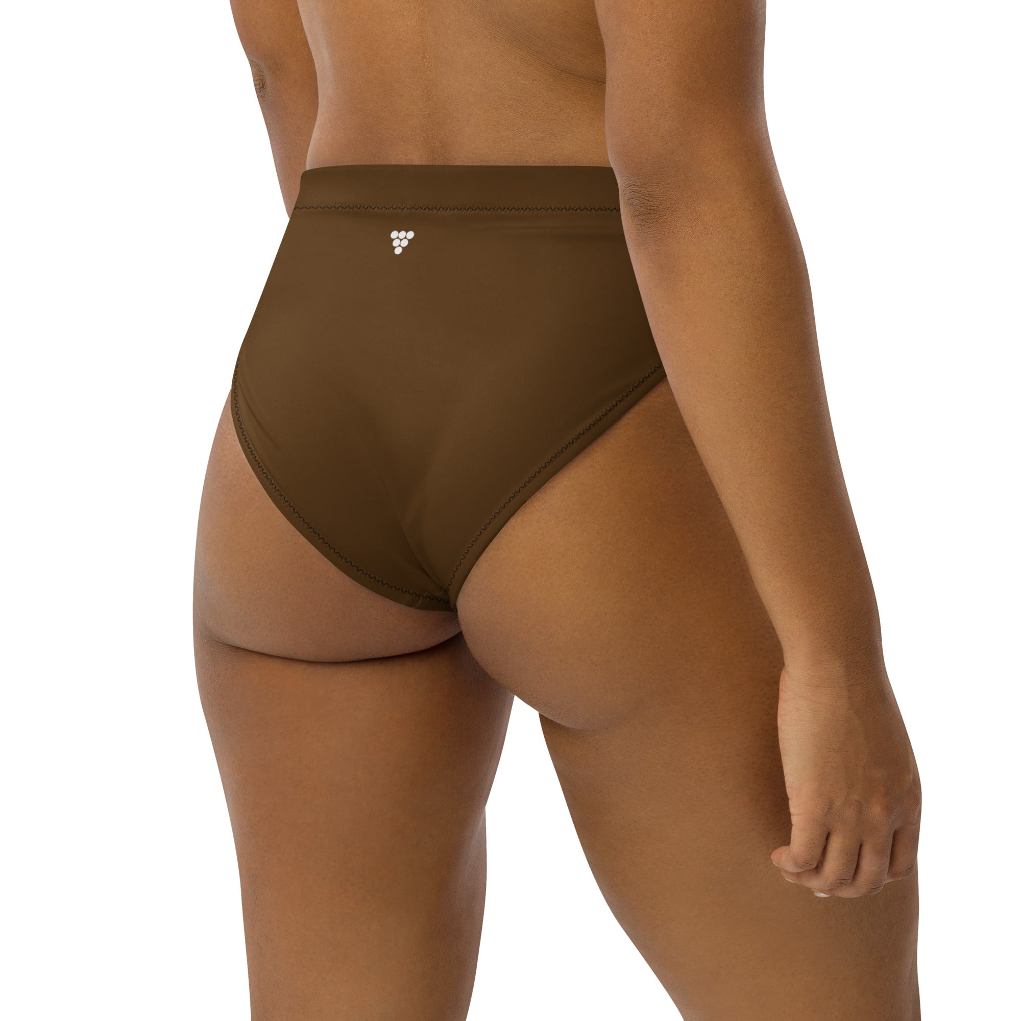 Skin Tone Recycled High-Waist Cheeky Swim Bikini Bottom - Cocoa