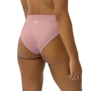 High-Waist Bikini Bottom, Blush Pink Vintage Tropical Floral Swimsuit Bottoms Berry Jane™