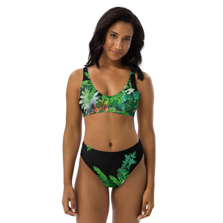 Women's High Waist Cheeky Bikini Set Recycled Fabric - Hawaiian Garden Swimwear Berry Jane™