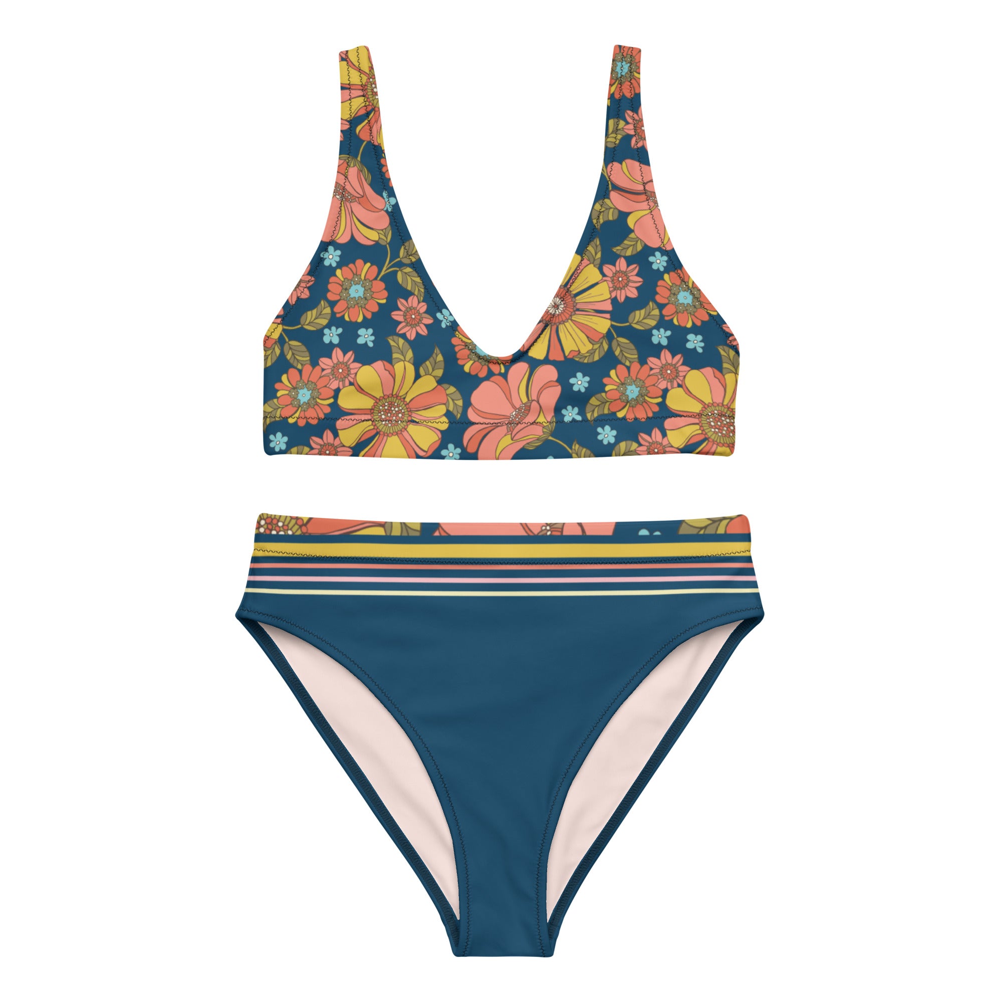 Girls 2-pc Tankini Bikini Bathing Suit, Electric Blue Floral – Berry Jane™