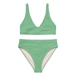 2 Pc Bikini Pistachio Green Recycled Cheeky High-waisted Bikini 2 Pc Swimsuit Set Berry Jane™