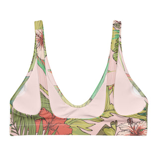 Vintage Tropical Floral Recycled Fabric Halter Bralette Bikini Top Swimwear Berry Jane™
