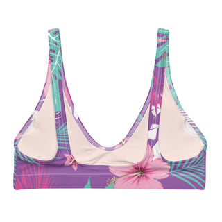 Bralette Bikini Top - Turquoise Purple Hawaiian Floral Swimwear Berry Jane™