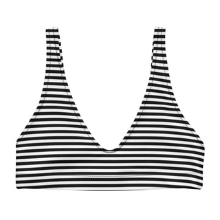 Women's Black & White Stripe Bralette Recycled Bikini Top Swimwear Berry Jane™