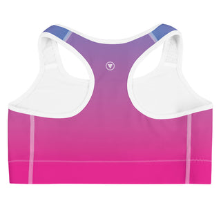 Ombre Pink Blue Yoga Sports Bra, Low-Medium Impact Sports Bras Berry Jane™