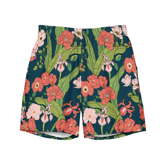 6.5" Swim Trunk Board Shorts UPF 50 - Seychelles Floral swim shorts Berry Jane™