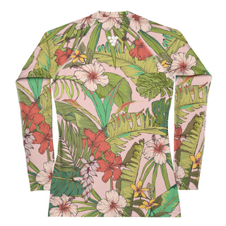 Women's Long Sleeve Rash Guard UPF 50 - Vintage Tropical Floral Rash Guards & Swim Shirts Berry Jane™