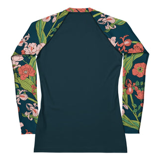 Women's UPF 50 Rash Guard Swim Shirt - Blue Seychelles Floral Rash Guards & Swim Shirts Berry Jane™