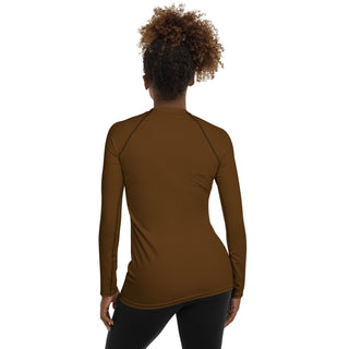 Skin Tone Long Sleeve Swim Shirt Women's Rash Guard UPF 50 - Cocoa Brown Skin Tone Swimwear Berry Jane™