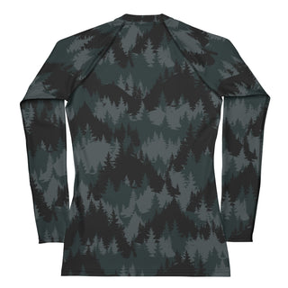 Women's Long Sleeve Base Layer Top, UPF 50 Grey Camo Mountains base layer tops Berry Jane™