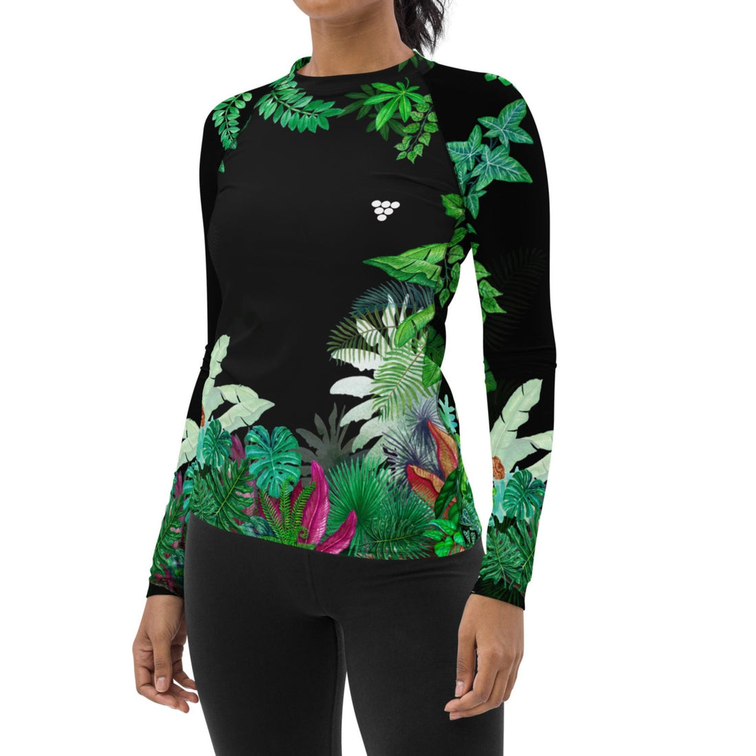 Women's Long Sleeve Rash Guard UPF 50 - Hawaiian Garden – Berry Jane™