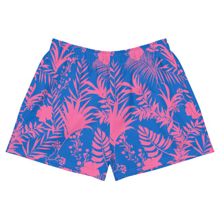 Women’s 2.5" Quick-Dry Board Shorts, Paddle Surf - Pink Electric Blue Tropical Shorts Berry Jane™
