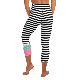 Black and White Stripe Paddle board Swim SUP Yoga Capri Leggings Swim leggings Berry Jane™