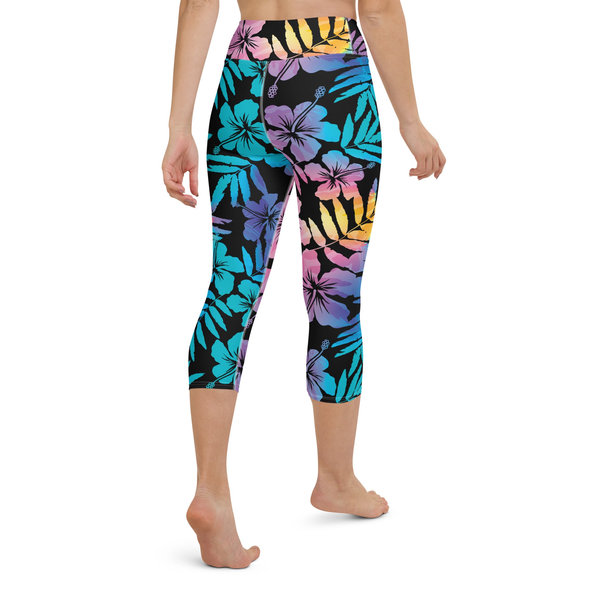 Lemon Slices and Tropical Ferns Beautiful Leggings One Size Curvy Diva