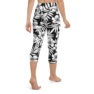 Berry Jane Women's Hawaiian Swim Capris | UV Protective Swimwear For Women | Black White Swim leggings Berry Jane™