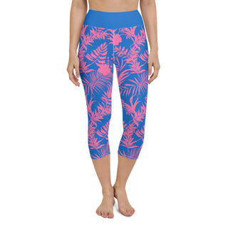Women's Swim Capri Leggings with UPF 50+ UV Protection, Electric Blue Pink Swim leggings Berry Jane™