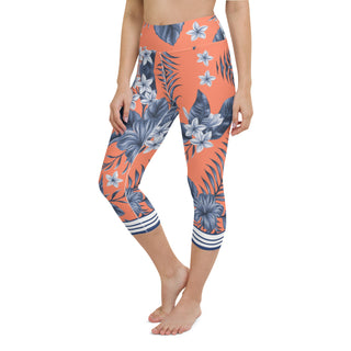 Coral Floral Swim Capri Leggings, Swim Tights UPF 50+ Swim leggings Berry Jane™