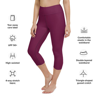 Women's Chlorine Resistant High Waist Modest Swim Leggings UPF 50 Sun Protection - Plum Swim leggings Berry Jane™
