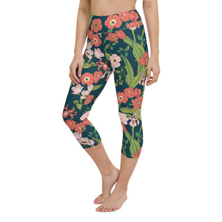 Women's UPF 50+ Swim Capri Leggings, Seychelles Floral Swim leggings Berry Jane™