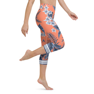 Coral Floral Swim Capri Leggings, Swim Tights UPF 50+ Swim leggings Berry Jane™