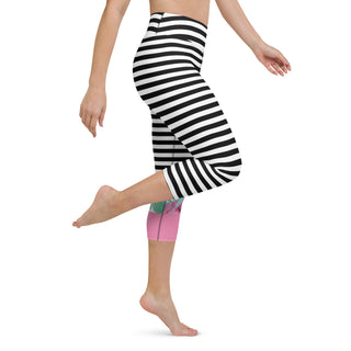 UPF 50 Stripe Cropped Paddle Board Swim Leggings, Stripe + Maui Floral Swim leggings Berry Jane™