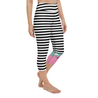 UPF 50 Stripe Cropped Paddle Board Swim Leggings, Stripe + Maui Floral Swim leggings Berry Jane™