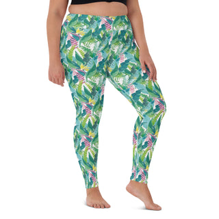 Women's  Swim Leggings UPF 50, Hawaiian Tropical Leaf Swim leggings Berry Jane™