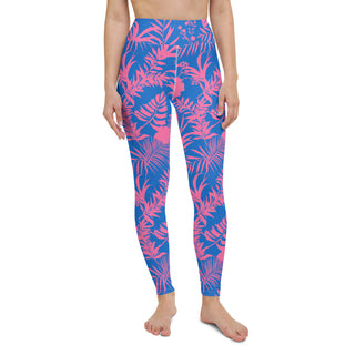 Women's UPF 50+ Swim Paddleboard Leggings, Electric Blue Pink Tropical Swim leggings Berry Jane™