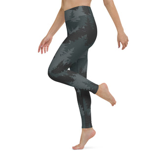 Women's UPF 50+ Active Yoga Leggings, Grey Forest Yoga Leggings Berry Jane™