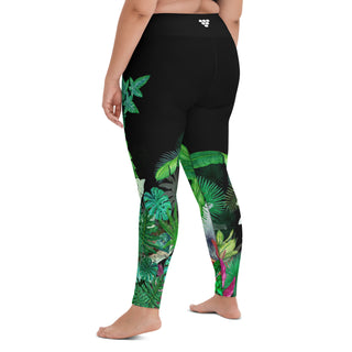 Plus Size Paddleboard Surf Swim Leggings UPF 50 - Hawaiian Garden Swim leggings Berry Jane™