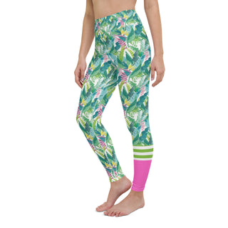 Women's Swim SUP Surf Leggings 50 UPF - Hawaiian Floral Leaf Swim leggings Berry Jane™