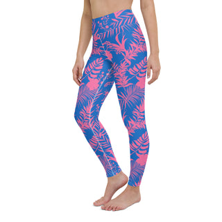 Women's UPF 50+ Swim Paddleboard Leggings, Electric Blue Pink Tropical Swim leggings Berry Jane™