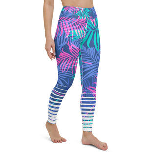 UPF 50 Women's Surf, SUP Paddle Board Leggings - Kai Floral Stripe Swim leggings Berry Jane™