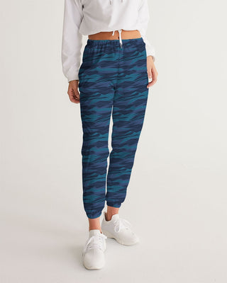 Women's Track Pants, Abstract Blue Wave Track Pants Berry Jane™
