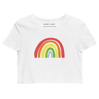 Always Chasing Rainbows Organic Cotton Crop Top T-shirt, Rainbow Berry Jane™